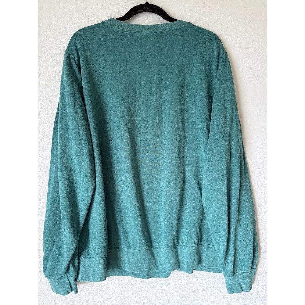 Nike Sweatshirt Men 2X Green Crew Neck Big Logo Pullover Casual Long Sleeve - Picture 2 of 13